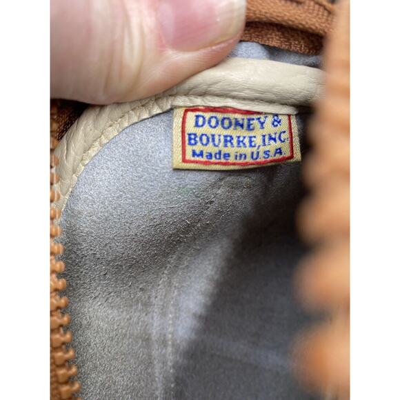 Dooney & Bourke Vintage Beige Brown Pebbled Leather Flap Convertible Crossbody - Picture 11 of 15